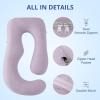 imageSasttie Cooling Pregnancy Pillow Cover 57inch U Shaped Pregnancy Pillow Case Fits 55 to 57 Inch Maternity Pillow Grey No Pillow InsertPurple