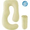 imageSasttie Cooling Pregnancy Pillow Cover 57inch U Shaped Pregnancy Pillow Case Fits 55 to 57 Inch Maternity Pillow Grey No Pillow InsertYellow