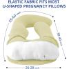 imageSasttie Cooling Pregnancy Pillow Cover 57inch U Shaped Pregnancy Pillow Case Fits 55 to 57 Inch Maternity Pillow Grey No Pillow InsertYellow