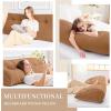 imageSasttie Headboard Pillow Queen Triangular Wedge Pillow Headboard Wedge Headboard Pillow for Bed Sofa Daybed Pillows for Sitting up Reading or Working with Removable Cover Dark GreyCaramel