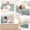 imageSasttie Headboard Pillow Queen Triangular Wedge Pillow Headboard Wedge Headboard Pillow for Bed Sofa Daybed Pillows for Sitting up Reading or Working with Removable Cover Dark GreyMint Green