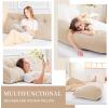 imageSasttie Headboard Pillow Queen Triangular Wedge Pillow Headboard Wedge Headboard Pillow for Bed Sofa Daybed Pillows for Sitting up Reading or Working with Removable Cover Dark GreyBeige
