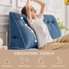 imageSasttie Headboard Pillow Queen Triangular Wedge Pillow Headboard Wedge Headboard Pillow for Bed Sofa Daybed Pillows for Sitting up Reading or Working with Removable Cover Dark GreyBlue