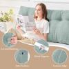 imageSasttie Headboard Pillow Queen Triangular Wedge Pillow Headboard Wedge Headboard Pillow for Bed Sofa Daybed Pillows for Sitting up Reading or Working with Removable Cover Dark GreyMint Green