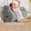 imageSasttie Headboard Pillow Queen Triangular Wedge Pillow Headboard Wedge Headboard Pillow for Bed Sofa Daybed Pillows for Sitting up Reading or Working with Removable Cover Dark GreyLight Grey