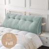 imageSasttie Headboard Pillow Queen Triangular Wedge Pillow Headboard Wedge Headboard Pillow for Bed Sofa Daybed Pillows for Sitting up Reading or Working with Removable Cover Dark GreyMint Green