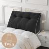 imageSasttie Headboard Pillow Queen Triangular Wedge Pillow Headboard Wedge Headboard Pillow for Bed Sofa Daybed Pillows for Sitting up Reading or Working with Removable Cover Dark GreyBlack