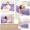 imageSasttie Headboard Pillow Queen Triangular Wedge Pillow Headboard Wedge Headboard Pillow for Bed Sofa Daybed Pillows for Sitting up Reading or Working with Removable Cover Dark GreyPurple