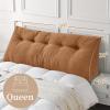 imageSasttie Headboard Pillow Queen Triangular Wedge Pillow Headboard Wedge Headboard Pillow for Bed Sofa Daybed Pillows for Sitting up Reading or Working with Removable Cover Dark GreyCaramel
