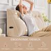 imageSasttie Headboard Pillow Queen Triangular Wedge Pillow Headboard Wedge Headboard Pillow for Bed Sofa Daybed Pillows for Sitting up Reading or Working with Removable Cover Dark GreyBeige
