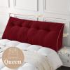 imageSasttie Headboard Pillow Queen Triangular Wedge Pillow Headboard Wedge Headboard Pillow for Bed Sofa Daybed Pillows for Sitting up Reading or Working with Removable Cover Dark GreyWine