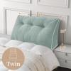 imageSasttie Headboard Pillow Queen Triangular Wedge Pillow Headboard Wedge Headboard Pillow for Bed Sofa Daybed Pillows for Sitting up Reading or Working with Removable Cover Dark GreyMint Green