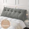 imageSasttie Headboard Pillow Queen Triangular Wedge Pillow Headboard Wedge Headboard Pillow for Bed Sofa Daybed Pillows for Sitting up Reading or Working with Removable Cover Dark GreyLight Grey