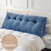 imageSasttie Headboard Pillow Queen Triangular Wedge Pillow Headboard Wedge Headboard Pillow for Bed Sofa Daybed Pillows for Sitting up Reading or Working with Removable Cover Dark GreyBlue