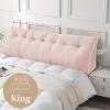 imageSasttie Headboard Pillow Queen Triangular Wedge Pillow Headboard Wedge Headboard Pillow for Bed Sofa Daybed Pillows for Sitting up Reading or Working with Removable Cover Dark GreyLight Pink