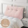 imageSasttie Headboard Pillow Queen Triangular Wedge Pillow Headboard Wedge Headboard Pillow for Bed Sofa Daybed Pillows for Sitting up Reading or Working with Removable Cover Dark GreyLight Pink