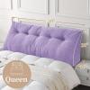 imageSasttie Headboard Pillow Queen Triangular Wedge Pillow Headboard Wedge Headboard Pillow for Bed Sofa Daybed Pillows for Sitting up Reading or Working with Removable Cover Dark GreyPurple