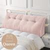 imageSasttie Headboard Pillow Queen Triangular Wedge Pillow Headboard Wedge Headboard Pillow for Bed Sofa Daybed Pillows for Sitting up Reading or Working with Removable Cover Dark GreyLight Pink