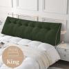 imageSasttie Headboard Pillow Queen Triangular Wedge Pillow Headboard Wedge Headboard Pillow for Bed Sofa Daybed Pillows for Sitting up Reading or Working with Removable Cover Dark GreyOlive Green