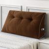 imageSasttie Headboard Pillow Queen Triangular Wedge Pillow Headboard Wedge Headboard Pillow for Bed Sofa Daybed Pillows for Sitting up Reading or Working with Removable Cover Dark GreyBrown