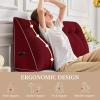 imageSasttie Headboard Pillow Queen Triangular Wedge Pillow Headboard Wedge Headboard Pillow for Bed Sofa Daybed Pillows for Sitting up Reading or Working with Removable Cover Dark GreyWine