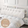imageSasttie Headboard Pillow Queen Triangular Wedge Pillow Headboard Wedge Headboard Pillow for Bed Sofa Daybed Pillows for Sitting up Reading or Working with Removable Cover Dark GreyWhite