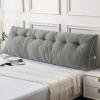 imageSasttie Headboard Pillow Queen Triangular Wedge Pillow Headboard Wedge Headboard Pillow for Bed Sofa Daybed Pillows for Sitting up Reading or Working with Removable Cover Dark GreyLight Grey