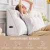 imageSasttie Headboard Pillow Queen Triangular Wedge Pillow Headboard Wedge Headboard Pillow for Bed Sofa Daybed Pillows for Sitting up Reading or Working with Removable Cover Dark GreyWhite