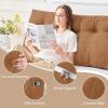 imageSasttie Headboard Pillow Queen Triangular Wedge Pillow Headboard Wedge Headboard Pillow for Bed Sofa Daybed Pillows for Sitting up Reading or Working with Removable Cover Dark GreyCaramel