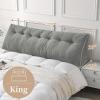 imageSasttie Headboard Pillow Queen Triangular Wedge Pillow Headboard Wedge Headboard Pillow for Bed Sofa Daybed Pillows for Sitting up Reading or Working with Removable Cover Dark GreyLight Grey