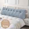 imageSasttie Headboard Pillow Queen Triangular Wedge Pillow Headboard Wedge Headboard Pillow for Bed Sofa Daybed Pillows for Sitting up Reading or Working with Removable Cover Dark GreyGreyish Blue