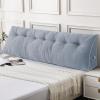 imageSasttie Headboard Pillow Queen Triangular Wedge Pillow Headboard Wedge Headboard Pillow for Bed Sofa Daybed Pillows for Sitting up Reading or Working with Removable Cover Dark GreyGreyish Blue