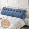imageSasttie Headboard Pillow Queen Triangular Wedge Pillow Headboard Wedge Headboard Pillow for Bed Sofa Daybed Pillows for Sitting up Reading or Working with Removable Cover Dark GreyBlue