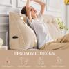imageSasttie Headboard Pillow Queen Triangular Wedge Pillow Headboard Wedge Headboard Pillow for Bed Sofa Daybed Pillows for Sitting up Reading or Working with Removable Cover Dark GreyBeige