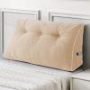 imageSasttie Headboard Pillow Queen Triangular Wedge Pillow Headboard Wedge Headboard Pillow for Bed Sofa Daybed Pillows for Sitting up Reading or Working with Removable Cover Dark GreyBeige