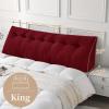 imageSasttie Headboard Pillow Queen Triangular Wedge Pillow Headboard Wedge Headboard Pillow for Bed Sofa Daybed Pillows for Sitting up Reading or Working with Removable Cover Dark GreyWine