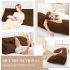 imageSasttie Headboard Pillow Queen Triangular Wedge Pillow Headboard Wedge Headboard Pillow for Bed Sofa Daybed Pillows for Sitting up Reading or Working with Removable Cover Dark GreyBrown
