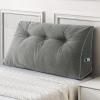 imageSasttie Headboard Pillow Queen Triangular Wedge Pillow Headboard Wedge Headboard Pillow for Bed Sofa Daybed Pillows for Sitting up Reading or Working with Removable Cover Dark GreyLight Grey
