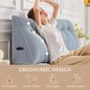 imageSasttie Headboard Pillow Queen Triangular Wedge Pillow Headboard Wedge Headboard Pillow for Bed Sofa Daybed Pillows for Sitting up Reading or Working with Removable Cover Dark GreyGreyish Blue