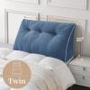 imageSasttie Headboard Pillow Queen Triangular Wedge Pillow Headboard Wedge Headboard Pillow for Bed Sofa Daybed Pillows for Sitting up Reading or Working with Removable Cover Dark GreyBlue