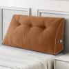 imageSasttie Headboard Pillow Queen Triangular Wedge Pillow Headboard Wedge Headboard Pillow for Bed Sofa Daybed Pillows for Sitting up Reading or Working with Removable Cover Dark GreyCaramel
