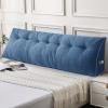 imageSasttie Headboard Pillow Queen Triangular Wedge Pillow Headboard Wedge Headboard Pillow for Bed Sofa Daybed Pillows for Sitting up Reading or Working with Removable Cover Dark GreyBlue