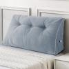 imageSasttie Headboard Pillow Queen Triangular Wedge Pillow Headboard Wedge Headboard Pillow for Bed Sofa Daybed Pillows for Sitting up Reading or Working with Removable Cover Dark GreyGreyish Blue