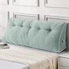 imageSasttie Headboard Pillow Queen Triangular Wedge Pillow Headboard Wedge Headboard Pillow for Bed Sofa Daybed Pillows for Sitting up Reading or Working with Removable Cover Dark GreyMint Green