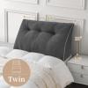 imageSasttie Headboard Pillow Queen Triangular Wedge Pillow Headboard Wedge Headboard Pillow for Bed Sofa Daybed Pillows for Sitting up Reading or Working with Removable Cover Dark GreyDark Grey
