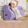 imageSasttie Headboard Pillow Queen Triangular Wedge Pillow Headboard Wedge Headboard Pillow for Bed Sofa Daybed Pillows for Sitting up Reading or Working with Removable Cover Dark GreyPurple