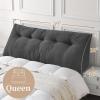 imageSasttie Headboard Pillow Queen Triangular Wedge Pillow Headboard Wedge Headboard Pillow for Bed Sofa Daybed Pillows for Sitting up Reading or Working with Removable Cover Dark GreyDark Grey