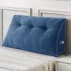 imageSasttie Headboard Pillow Queen Triangular Wedge Pillow Headboard Wedge Headboard Pillow for Bed Sofa Daybed Pillows for Sitting up Reading or Working with Removable Cover Dark GreyBlue