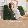 imageSasttie Headboard Pillow Queen Triangular Wedge Pillow Headboard Wedge Headboard Pillow for Bed Sofa Daybed Pillows for Sitting up Reading or Working with Removable Cover Dark GreyOlive Green