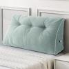 imageSasttie Headboard Pillow Queen Triangular Wedge Pillow Headboard Wedge Headboard Pillow for Bed Sofa Daybed Pillows for Sitting up Reading or Working with Removable Cover Dark GreyMint Green